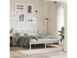 Estrutura De Cama Com Cabeceira 150x200 Cm Metal Branco