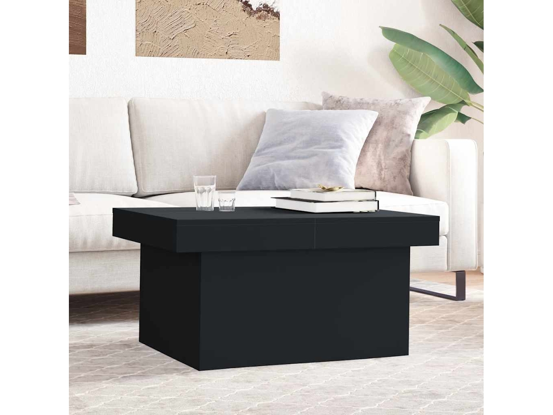 Vidaxl Mesa De Centro 80x55x40 Cm Derivados De Madeira Preto