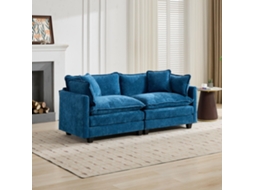Sofácloudloveseatazul,modular,chenille,s/braços. Ge