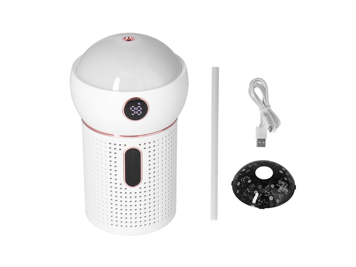 Umidificador de Ar 630ml Projeção 360° Pulverização Única Usb Carregamento Branco | S/MARCA