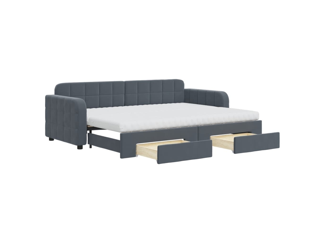 Daybed With Trundle, Daybeds With Trundles Vidaxl Cinzeto Veludo (80 X 200 Cm)