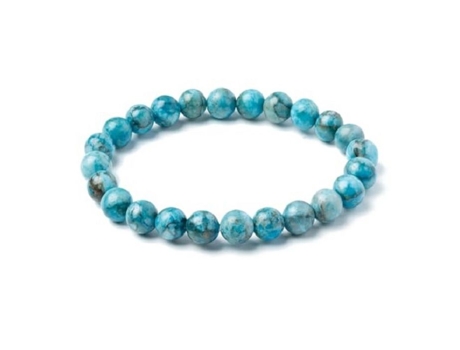 Pulseira Acuzina Apatita Azul Pedra Natural 8mm Unissex