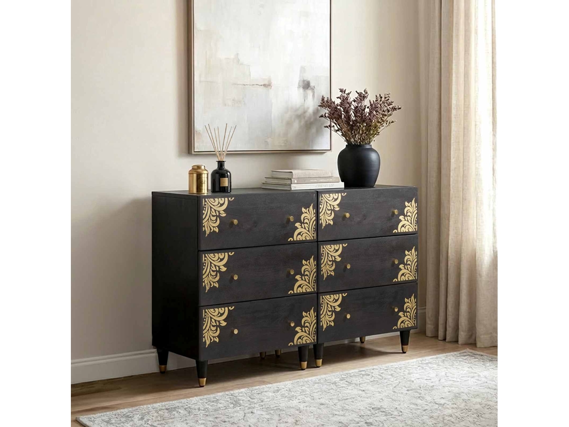 Vidaxl Buffet 2 Unid. 60 X 33 X 75 Cm Madeira De Manga Maciça Preto