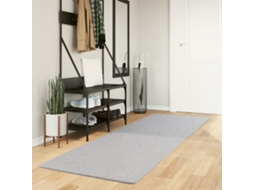 Vidaxl Tapete Pelo Curto Macio E Lavável Huarte 80x250 Cm Cinzento