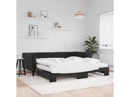 Vidaxl Sofá cama com Gavetão e Colchões 100x200 Cm Veludo Preto