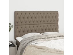 Vidaxl Cabeceira Taupe 160x7x118/128 Cm Tecido