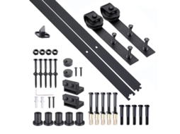 Kit de Porta Deslizante Sistema Embutir para Porta 35 45 Mm Espessura, largura Máx.1 M, carga Máx.100kg, aço Marrom Escuro BTFORUS