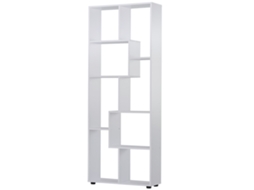 Estante com Design Vertical Moderno de 8 Prateleiras Aglomerado E1 70x24x178 Centímetros Branco