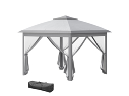 Gazebo Dobrável com mosquiteiros, 3,3x3x2,8 m cinza S/MARCA