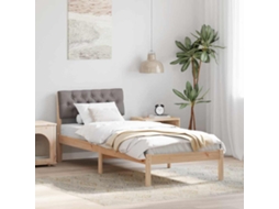Vidaxl Estrutura Da Cama Com Cabeceira Marrom E Taupe 75 X 190 Cm