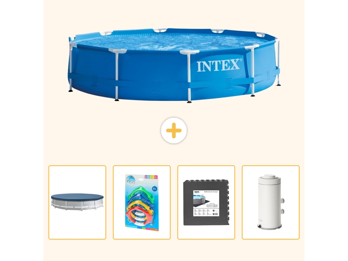 Intex Piscina Com Estrutura Redonda - 366x76 Cm - 5-peças S143