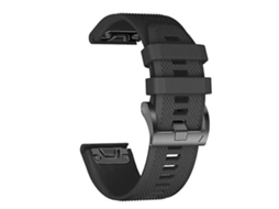 Lurelia Pulseira De Silicone, Compatível Com Garmin Fenix 6s 20 Mm Preta, Acabamento Moderno