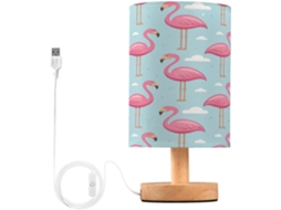 Abajur De Cabeceira Em Formato Flamingo Para Quarto, Luminária De Cabeceira Led, Luminária De Leitura Com Portas Usb E
