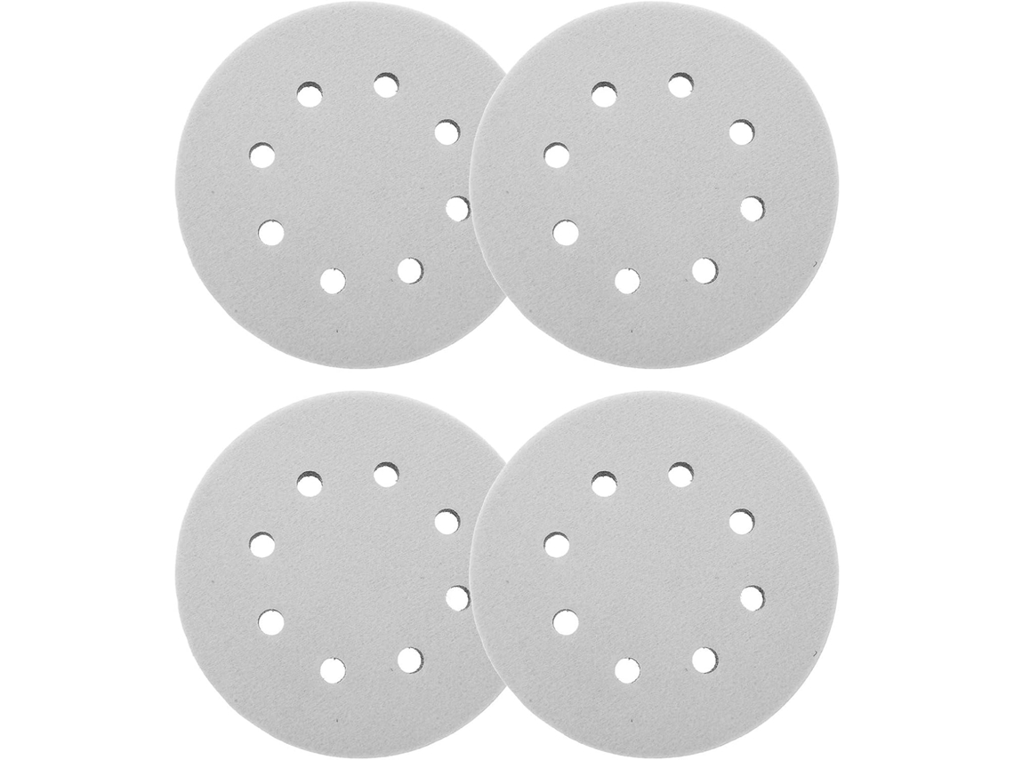 Conjunto De 4 Discos Espuma Preta, Fácil Instalação Em Lixadeira Orbital De 5 Polegadas, Ideal Para Polimento E
