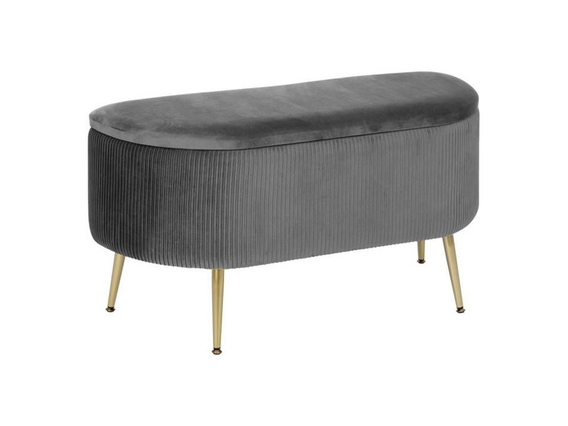 Banqueta Solaro Interior Designer ATMOSPHERA Veludo Cinzento (100x40x53cm)