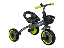 Triciclo infantil com campainha e cesta, ajustável, com encosto, preto S/MARCA