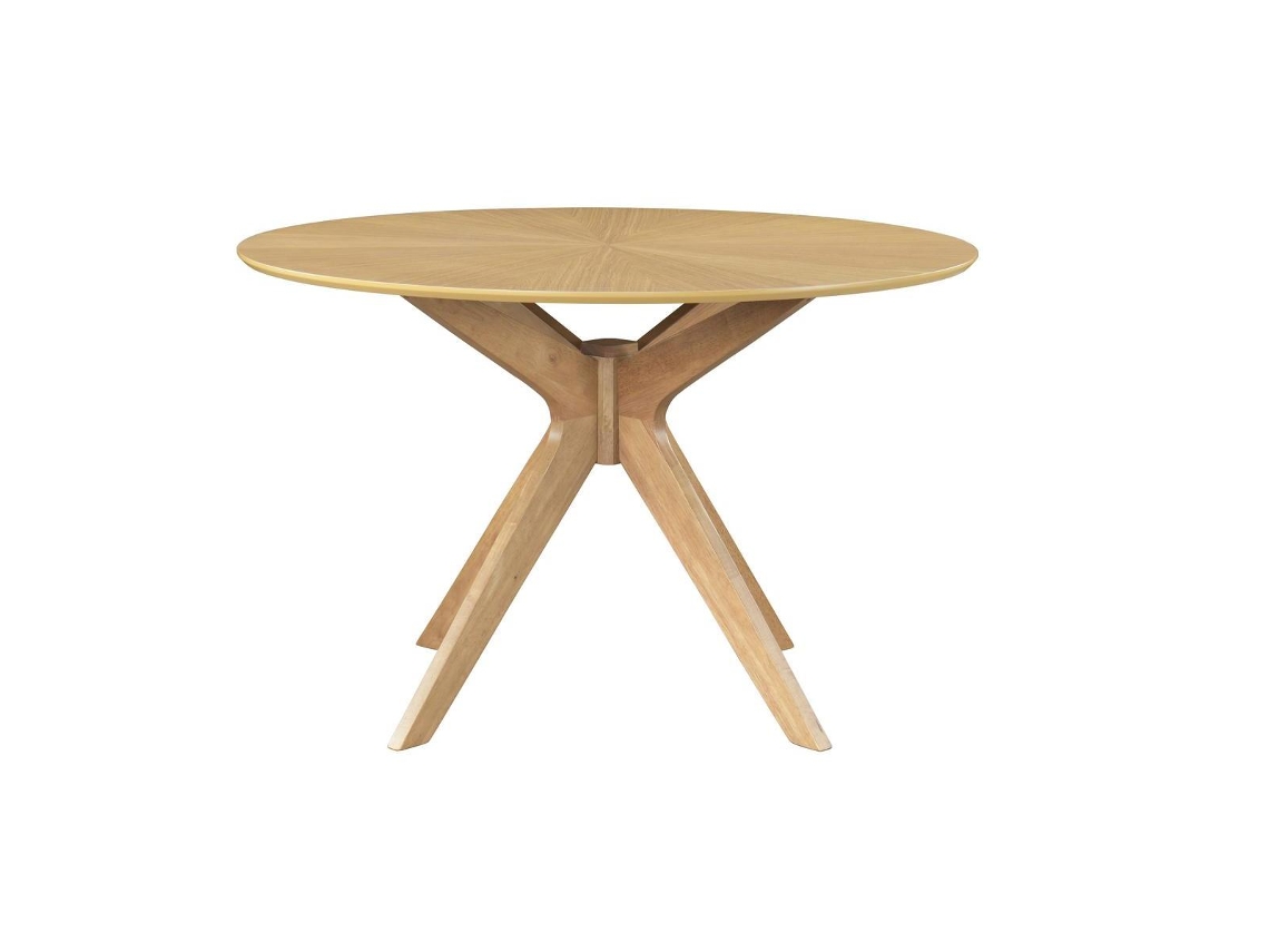 Mesa de jantar redonda design de carvalho 120 cm Dielli MILIBOO