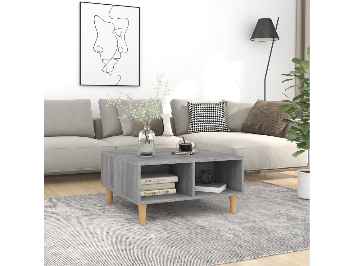 Vidaxl Mesa De Centro 60x60x30 Cm Aglomerado Cor Sonoma Cinzento