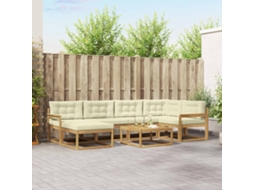 Vidaxl Conjunto De Sofás Para Exterior 7 Unid. Branco E Creme