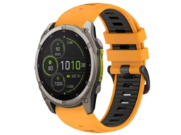 Bracelete para Garmin Silicone com fivela de aço liberação rápida duas cores laranja e preto XIAOMOYU (26mm)