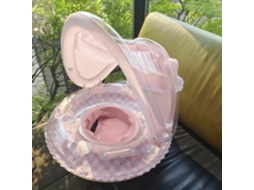 Piscina cadeirão com Toldo com Apliques de Xadrez e Conchas rosa AOZORZ