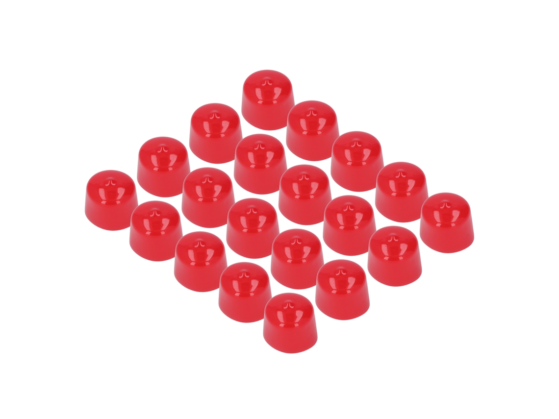 20 Capas De Proteção Pvc Vermelhas 30mm