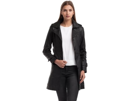 Casaco De Mulher Chyston Elsa Longo Carneiro Pele Preto (xl)