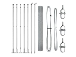 Cerca De Arame Soldado Com 7 Postes Flanados Aço Galvanizado Vidaxl Prateado Aço (10 X 1,2 M)