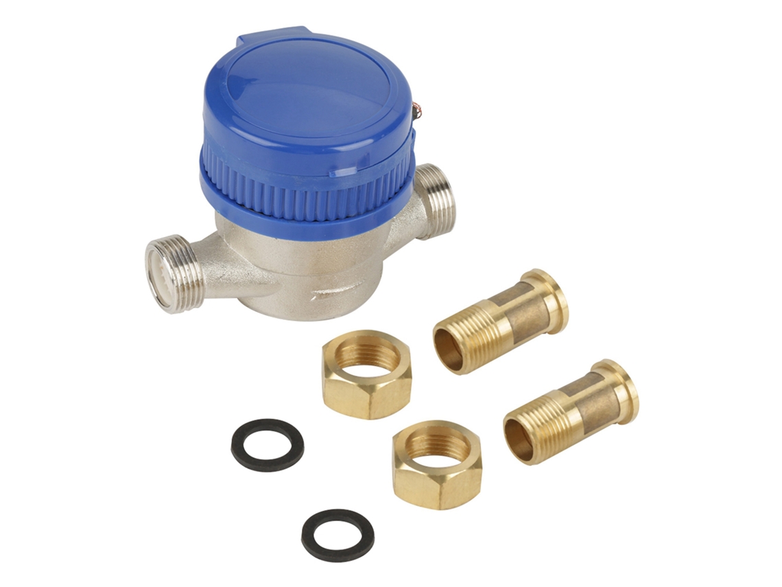Medidor De Água Fria 15mm 1/2 Polegada Com Acessórios Jardim E Casa
