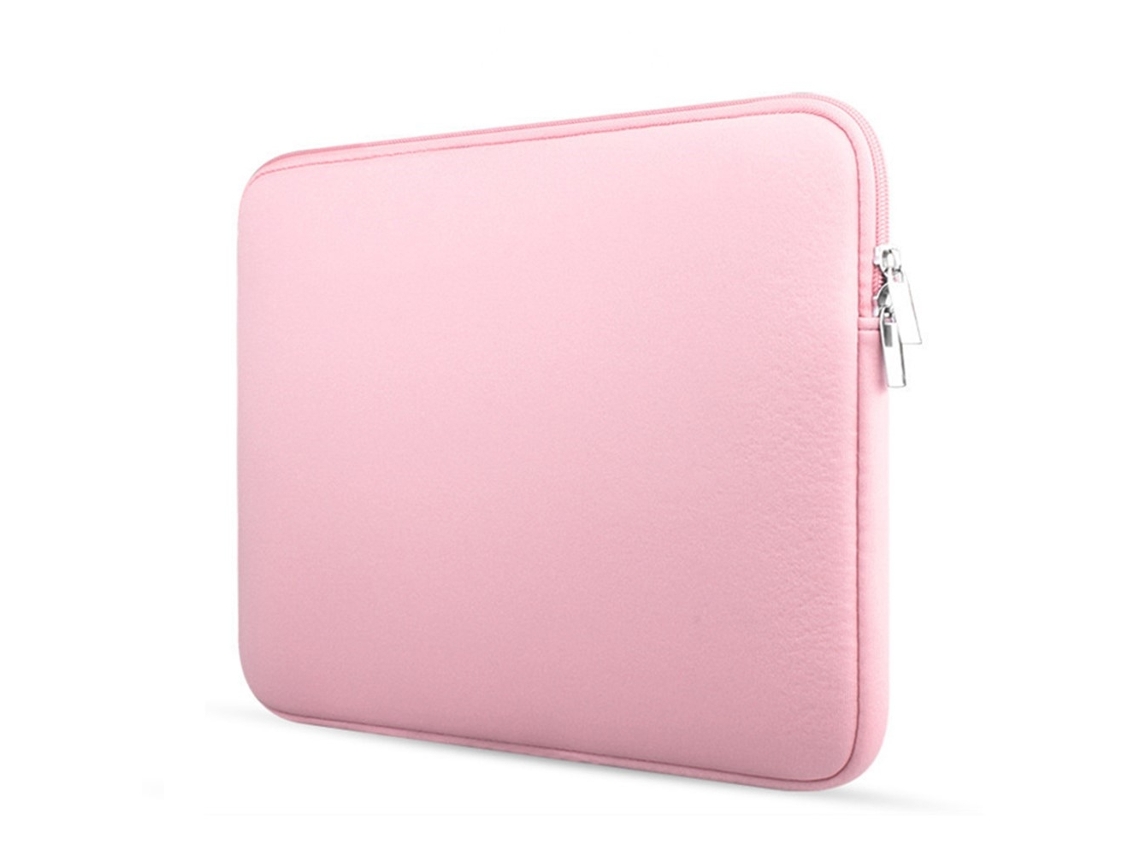 Capa Protetora De Neoprene Para Laptop De 14 A 15 Polegadas, Rosa Claro.