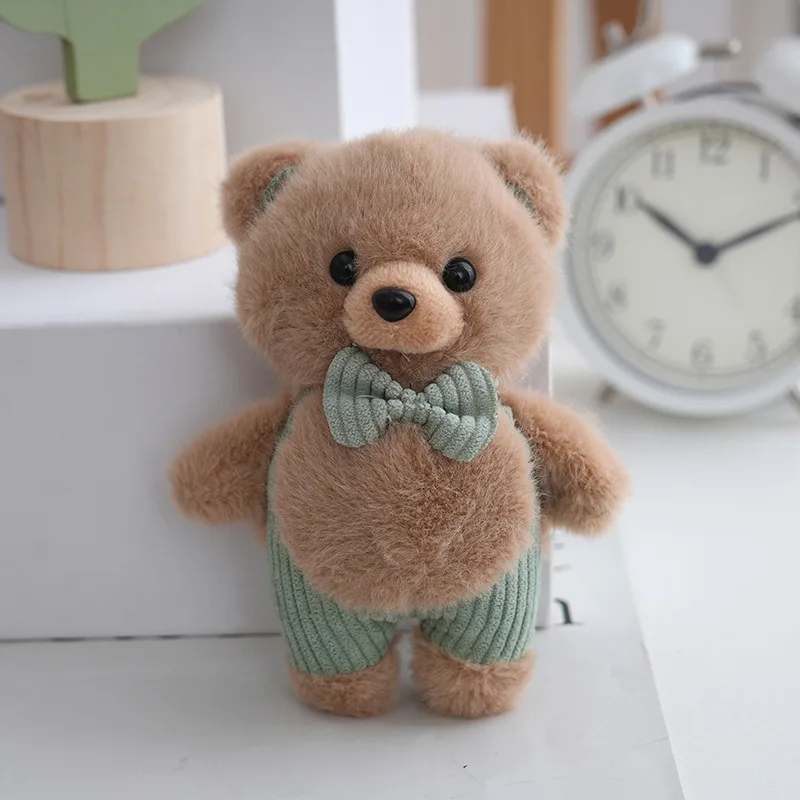 Novo Chaveiro de Pelúcia Criativo e Fofo de Urso com Laço MDUG (cinza)