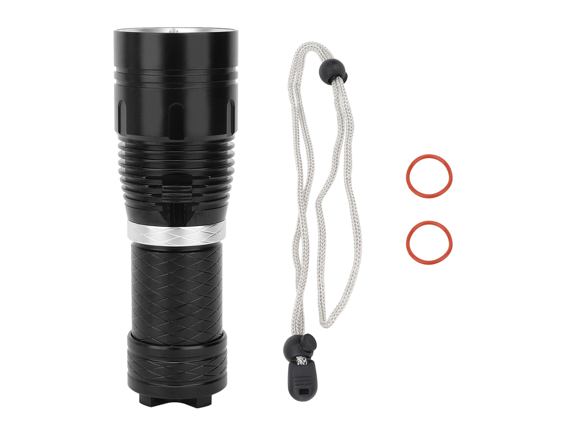 2026 linterna Submarina Led L2 de Aluminio Negro Con Regulación Sin Escalas Impermeable para Buceo Y Camping