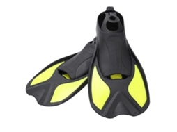 Nadadeiras Mergulho Soft Adultos Preto Amarelo M