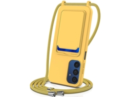 Capa De Silicone Líquido À Prova De Choque Para Samsung Galaxy A15 4g/5g Com Cordão E Compartimento Para Cartão