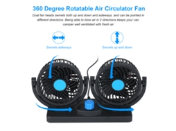 Ventilador Usb 12v Bica 360° 2 Velocidades Mesa Carro Escritório