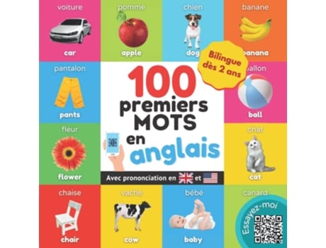 Livro Mes 100 premiers mots en anglais Apprendre langlais French Edition de Yukibooks (Francês)