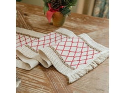 Toalha De Mesa De Linho E Algodão Com Bordados, Duas Cores, Tecido, Material Natural, Toalha De Mesa Para Festas, Estilo Country Americano, Malha Verm