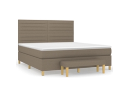 Box Spring Bed, Box Spring Beds Vidaxl Cinzento-acastanhado Tecido (160 X 200 Cm)