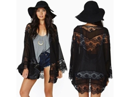 Jaqueta Kimono Feminina de Chiffon e Renda para as Festas de 2026