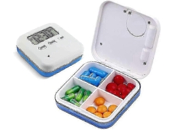 Porta-comprimidos Inteligente Com 4 Compartimentos, Vedação Hermética E Alarme Com Lembrete Vibratório Programado. Mini E Portátil.
