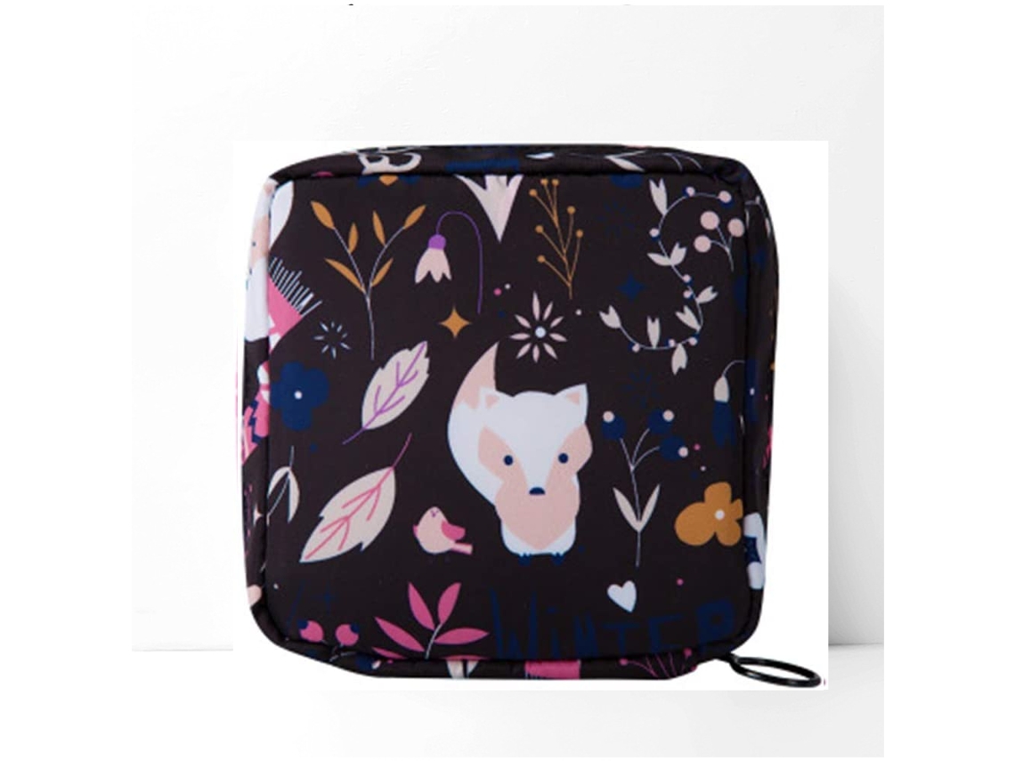Bolsa Organizadora Impermeável Com Zíper Para Absorventes Higiênicos, Lenços De Papel Ou Maquiagem, Porta-moedas, Fox
