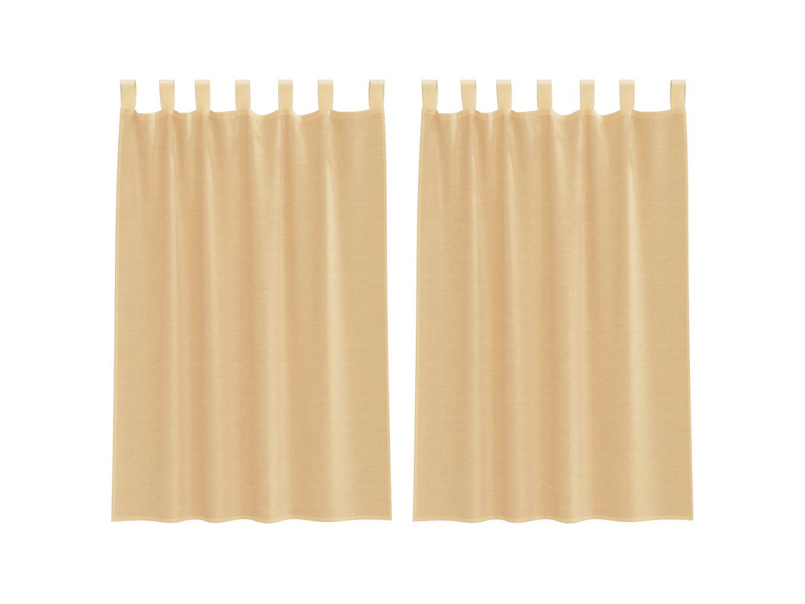 Voile Curtain, Voile Curtains Vidaxl Marrom Tecido (140 X 175 Cm)