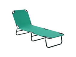 Cadeira de Jardim Dobrável com Encosto Reclinável em 4 posições 188x56x28cm verde BTFORUS