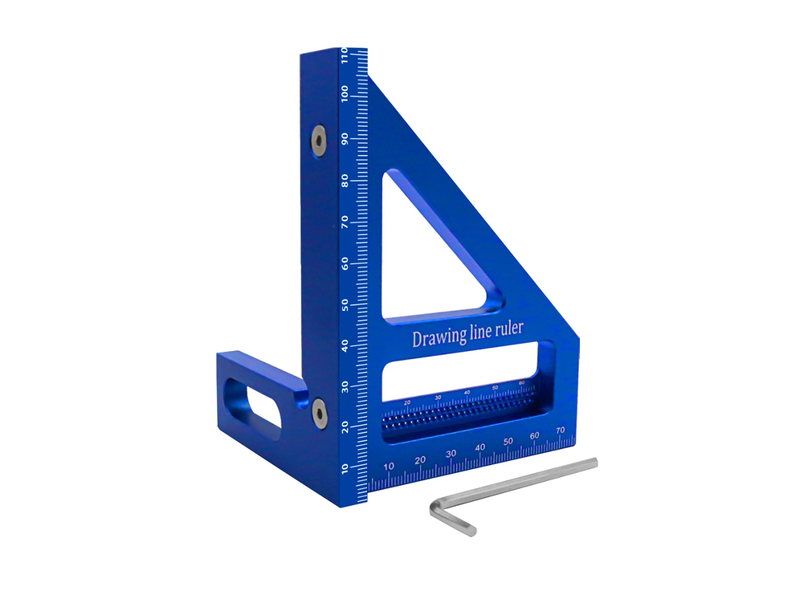 Regla De Medición Para Carpintería Triángulo 45/90 Grados Escuadra Protractor Herramienta De Acero Aluminio Para Ingenieros Y Carpinteros
