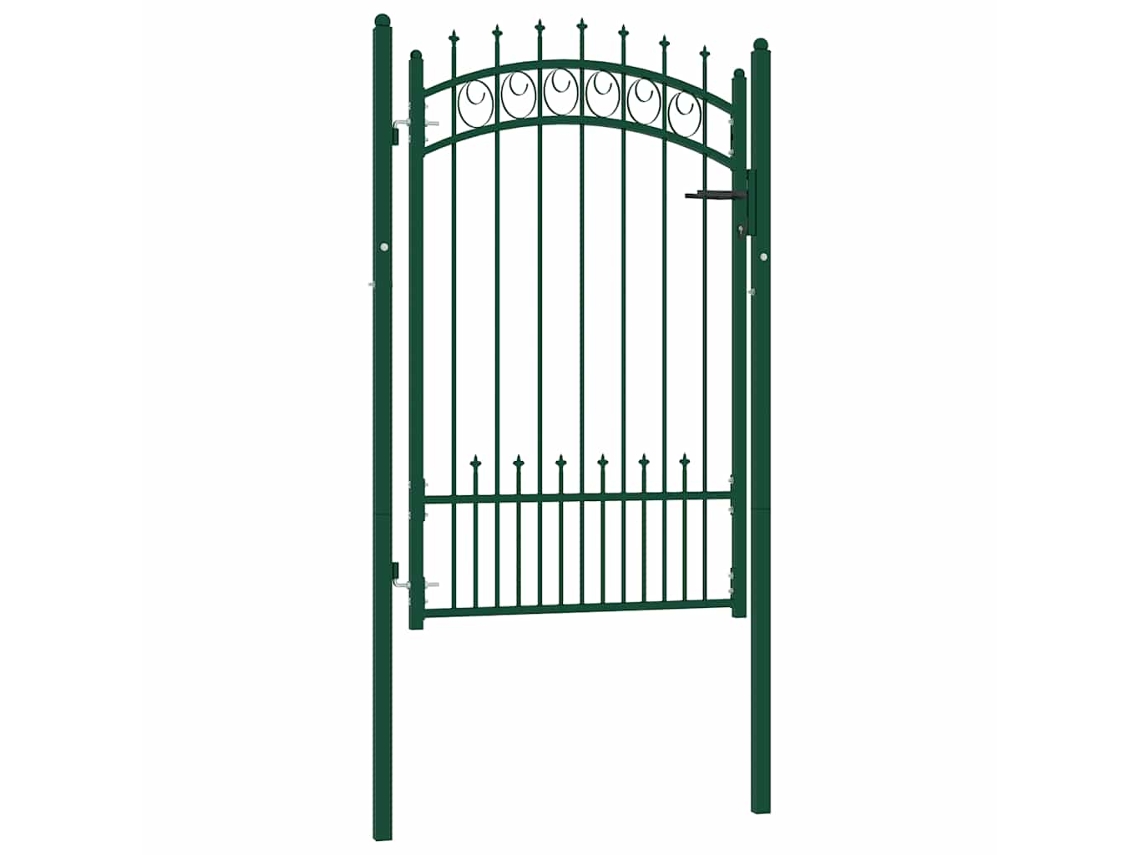 Vidaxl Portão De Cerca Emmen Com Pontas De Aço 104x117 Cm Verde