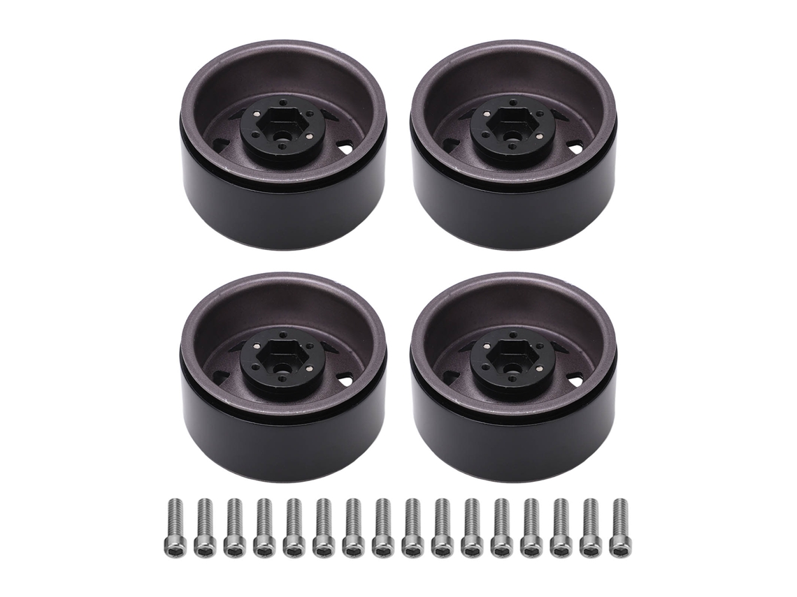 4 Pçs Cubos De Roda De Carro Rc 1.9 Polegadas Resistente A Desgaste Ferro Para Axial E Traxxas Cor Titânio