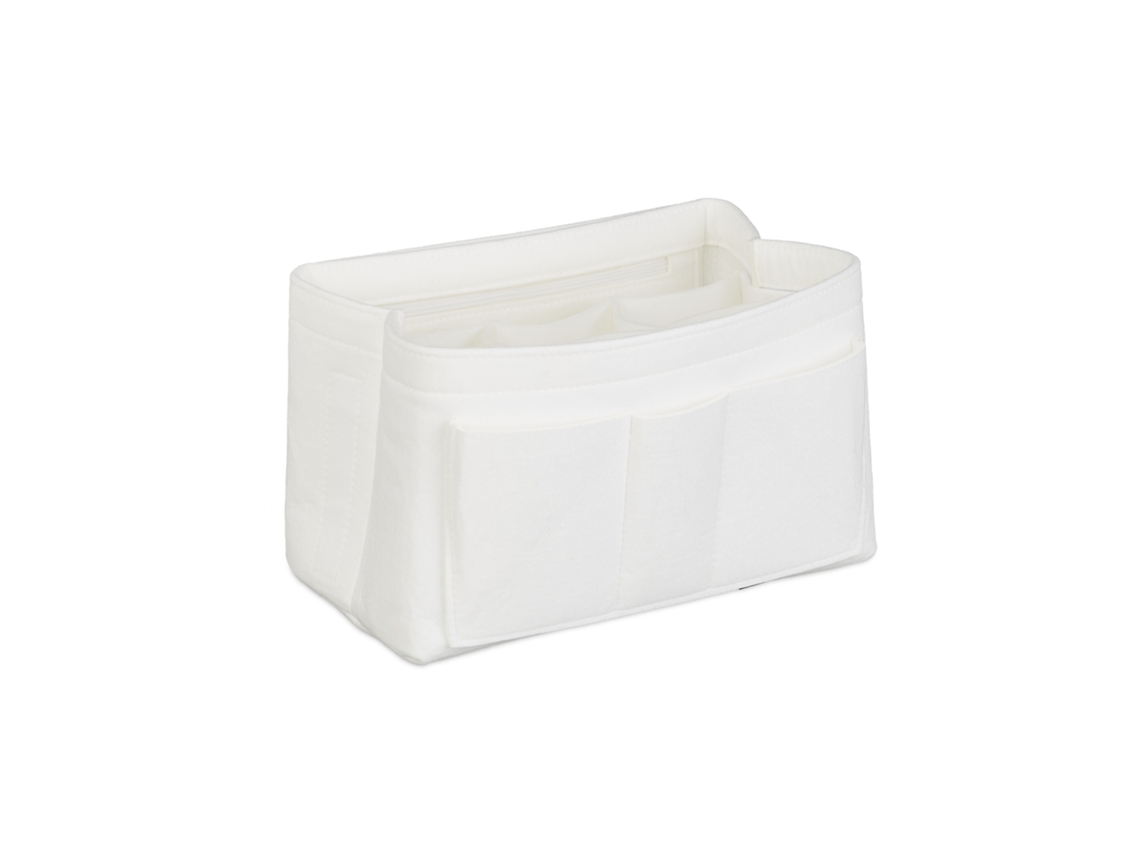 Organizador De Malas Relaxdays, Em Feltro, Com Vários Compartimentos, Divisória Removível, Tamanhos S A L, Branco