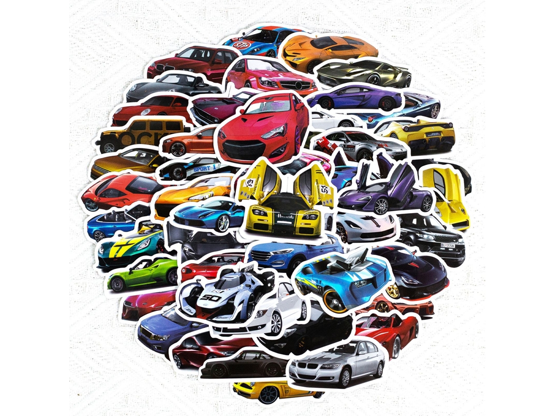 50 Adesivos Legais de Carros para Crianças MDUG (adesivos de Papel)