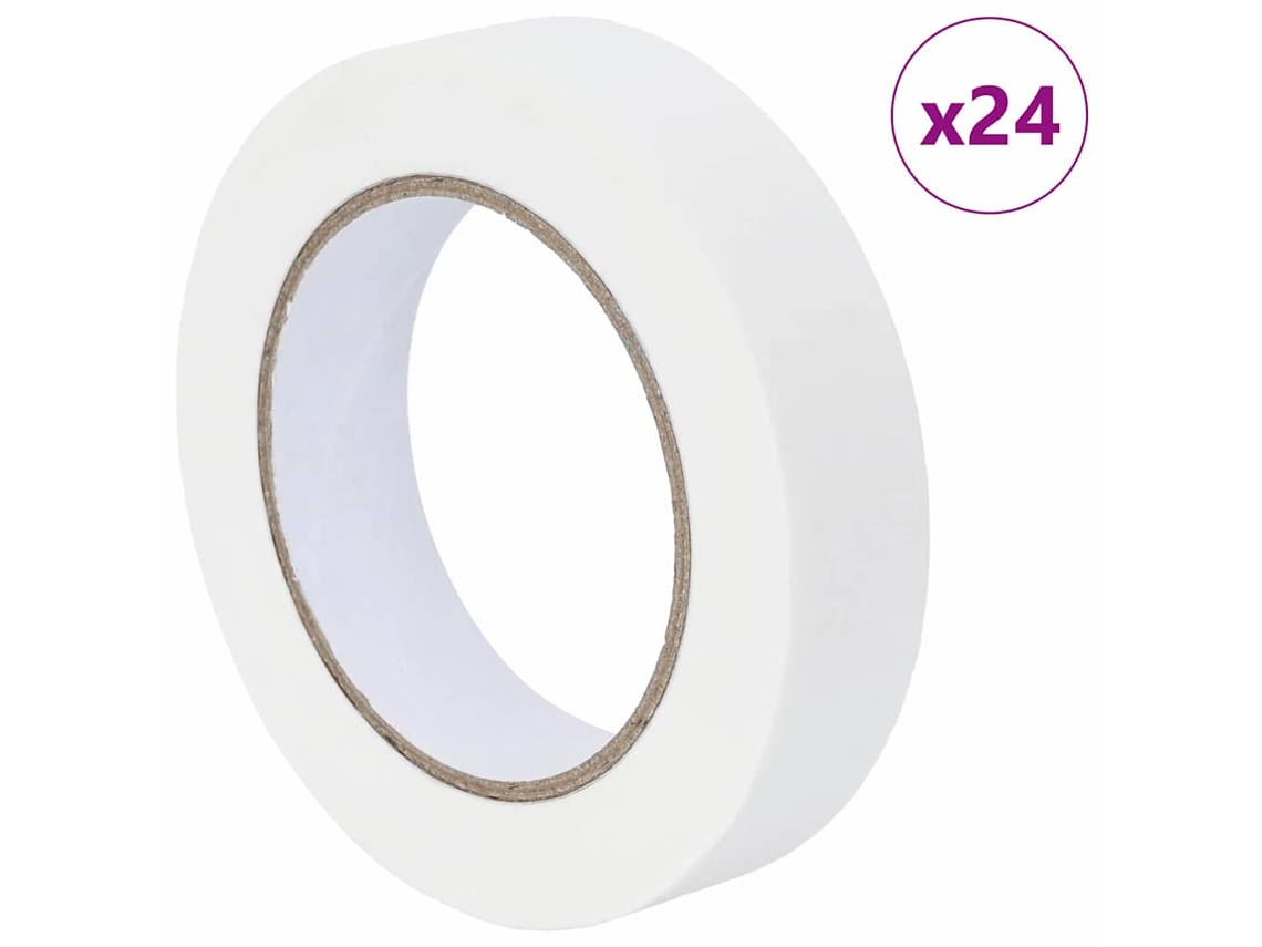 Conjunto 24 Fita Para Pintores Vidaxl Branco Papel (25mm X 50m)