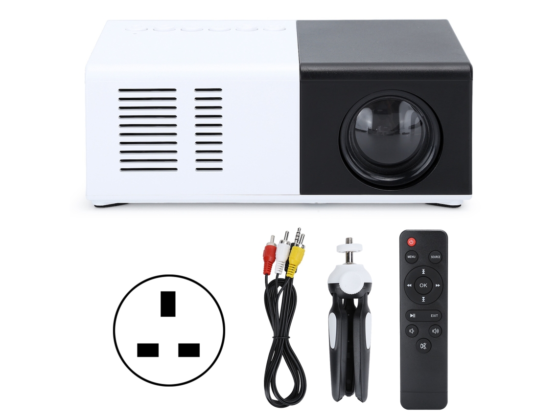Projetor Led Mini Portátil para Entretenimento em Casa com Suporte 1080p EOOCOO